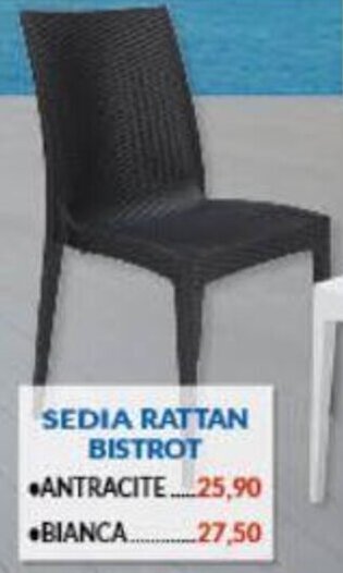 Risparmio Casa Sedia Rattan Bistrot Antracite offerta