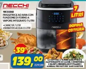 necchi Friggitrice Ad Aria con Funzione di Forno a Vapore Integrato 7 litri