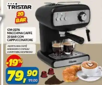 Risparmio Casa Tristar Macchina Caffe 20 Bar con Cappucinatore offerta