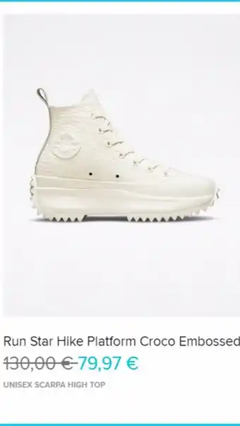 Run star hike platform croco embossed