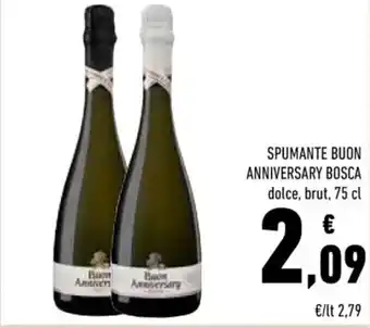 Conad Spumante Buon Anniversary Bosca dolce brut 75 cl offerta