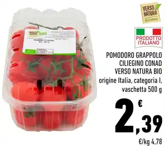 Conad Conad Pomodoro Grappolo Ciliegino Verso Natura Bio 500 g offerta