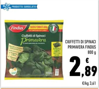 Conad Findus Ciuffetti di Spinaci Primavera 800 g offerta