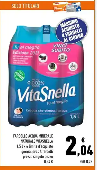Conad Vitasnella Fardello Acqua Minerale offerta