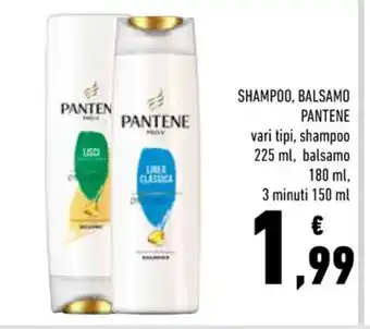 Conad Pantene Shampoo, Balsamo 225 ml/180ml offerta