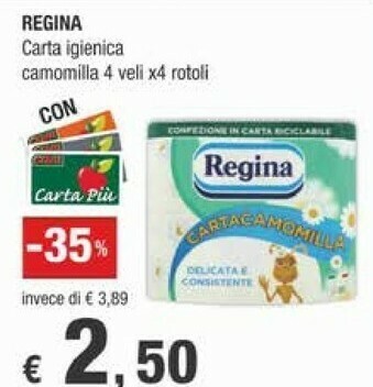 Crai Regina Carta Igienica Camomilla offerta