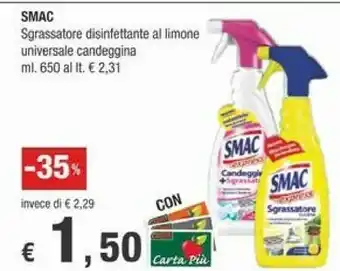 Crai Smac Sgrassatore Disinfettante Al Limone Universale Candeggina offerta