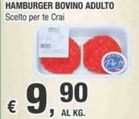 Crai Hamburger Bovino Adulto offerta