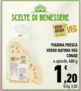 Conad Conad Piadina Fresca Verso Natura Veg offerta