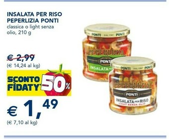 Esselunga Ponti Insalata Per Riso Peperlizia Classico/ Light Senza Olio offerta