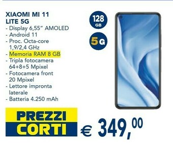Esselunga Xiaomi Smartphone Mi 11 Lite 5G offerta