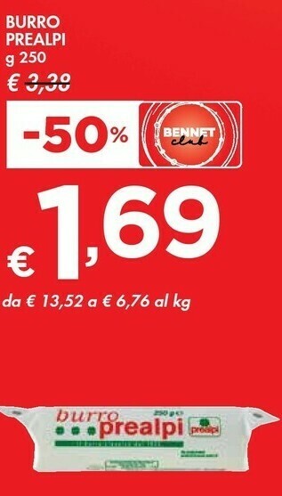 Bennet Prealpi - Burro 250 g(ml) offerta