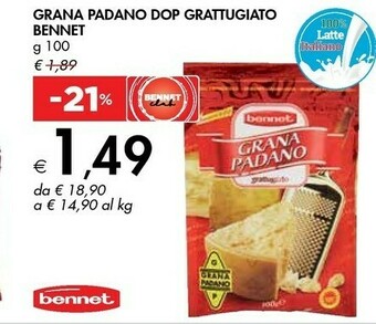 Bennet Grana Padano Formaggio offerta