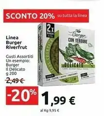 Carrefour Market Riverfrut - Burger 100% Vegetale Quinoa E Piselli 200 G(ml) offerta