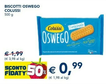 Esselunga Colussi Biscotti Oswego offerta