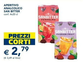 Esselunga Sanbitter Emozioni Di Frutta Aperitivo Analcolico Con Succo Di Passion Fruit 800 G(ml) offerta