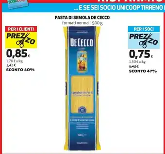 Coop De Cecco Spaghettini 500 G(ml) offerta