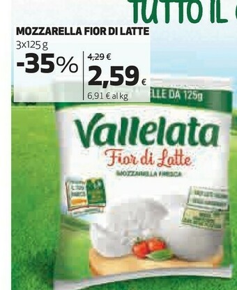 Coop Vallelata Mozzarella Fior Di Latte offerta