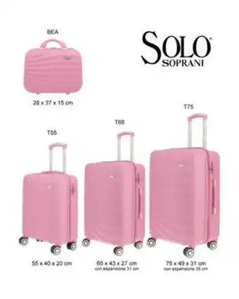 Globo Moda Solo soprani - trolley rosa abs con 4 ruote doppie offerta