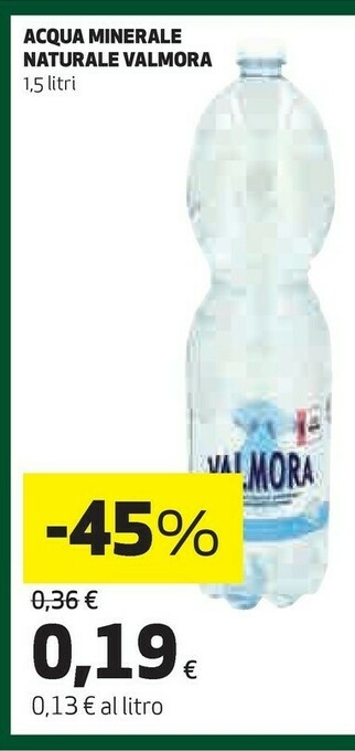 Coop Valmora Acqua Minerale Naturale Frizzante offerta