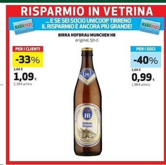 Coop Hofbrau Munchen Birra offerta