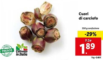Cuori di carciofo 350 g confezione