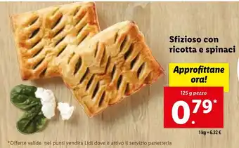 Lidl Sfizioso con ricotta e spinaci 125 g pezzo offerta