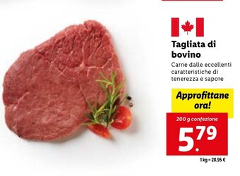 Lidl Tagliata di bovino 200 g confezione offerta