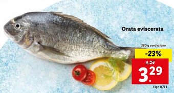 Lidl Orata eviscerata 280 g confezione offerta