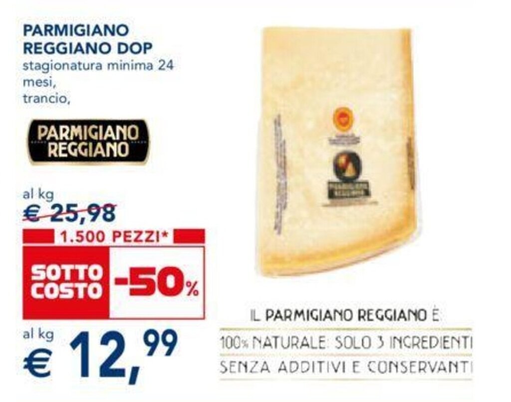 Offerta Parmigiano Reggiano DOP 24 mesi nel volantino di Esselunga