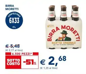 Esselunga Moretti Birra 6x33 cl offerta