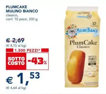 Esselunga Barilla Mulino Bianco Plumcake 10 pezzi, 330 g offerta