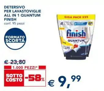 Esselunga Finish Quantum Detersivo per Lavastoviglie All in 1 95 pezzi offerta