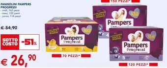 Esselunga Pampers Progressi Pannolini 162/132/114 pezzi offerta