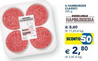 Esselunga 4 Hamburger Classici 500 g offerta