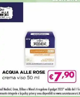 Acqua & Sapone Crema viso 50ml acqua alle rose offerta