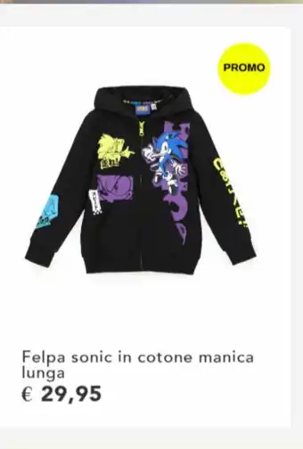 Felpa sonic in cotone manica lunga