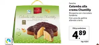 Lidl Favorina Colomba Alla Crema Chantilly 750 g confezione offerta