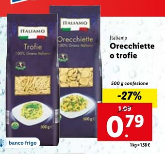 Lidl Italiamo Orecchiette o Trofie 500 g confezione offerta