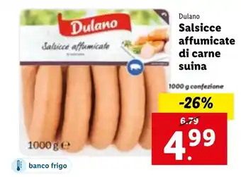 Dulano Salsicce Affumicate di Carne Suina 1000 g confezione