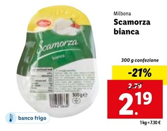 Lidl Milbona Scamorza Bianca 300 g confezione offerta