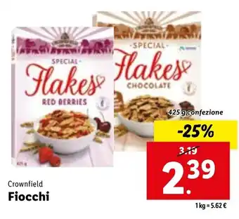 Lidl Crownfield Fiocchi 425 g confezione offerta