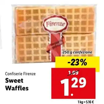 Lidl Confiserie Firenze Sweet Waffles 250 g confezione offerta