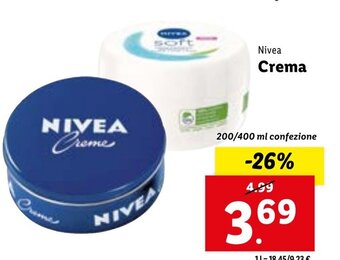 Lidl Nivea Crema 200/400 ml confezione offerta