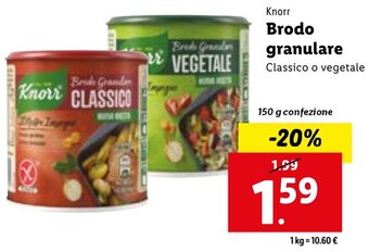 Lidl Knorr Brodo Granulare 150 g confezione offerta