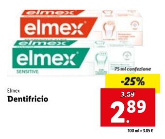 Lidl Elmex Dentifricio 75 ml confezione offerta