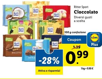 Ritter Sport Cioccolato 100 g confezione