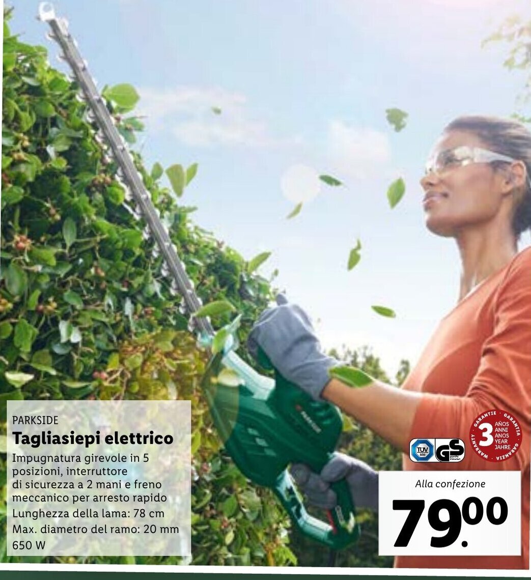 Parkside Tagliasiepi Elettrico offerta di Lidl