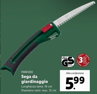 Lidl Parkside Sega da Giardinaggio offerta