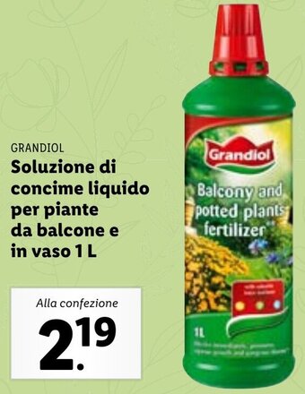 Lidl Grandiol Soluzione di Concime Liquido Per Piante Da Balcone e In Vaso 1 l offerta